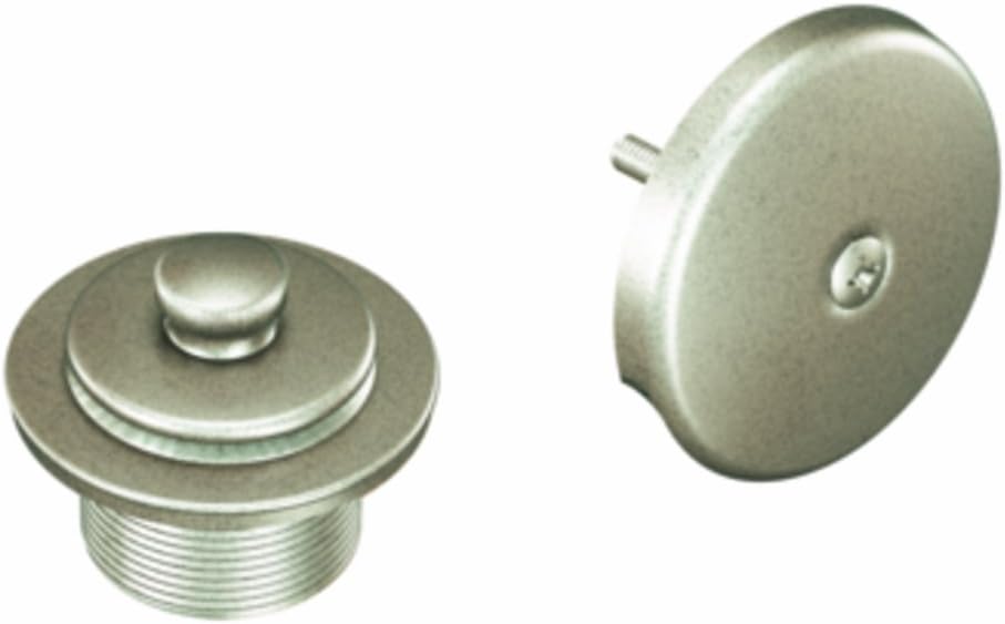 Moen T90331BN Push-N-Lock Tub and Shower Drain Kit with 1.5-Inch Threads, Brushed Nickel