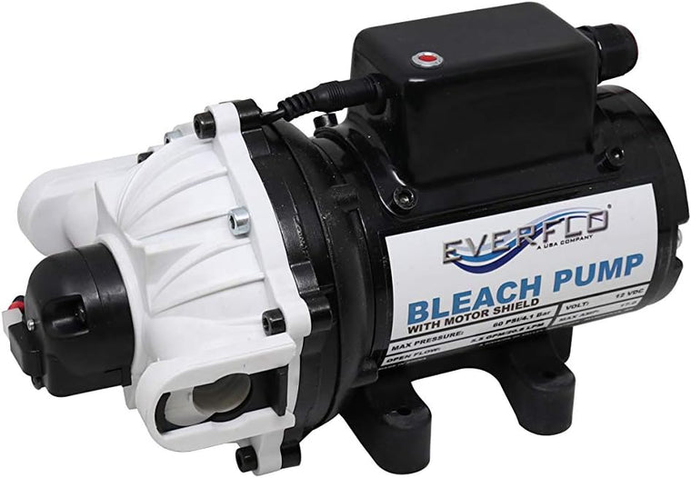 Everflo EFSW5500-BOX 12V Diaphragm Pump for Soft Wash Applications, 5.5GPM with 60 PSI Max, QA Ports, Black