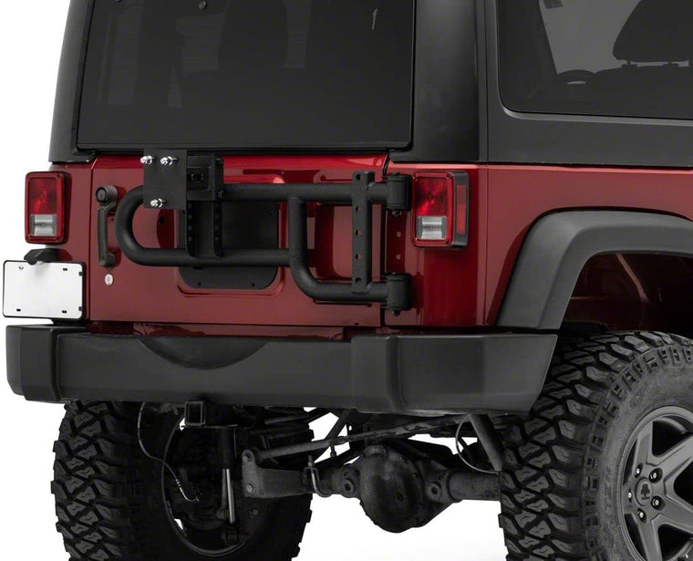 Redrock 4×4 HD Tire Carrier for 07-18 Jeep Wrangler JK, Compatible with OEM Tailgate