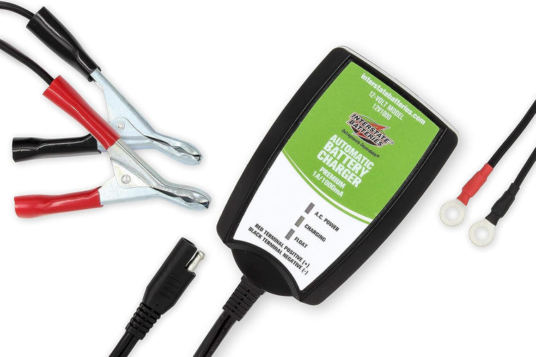 Interstate Batteries 920005 Automatic Battery Charger and Maintainer, 12V 1.0 Amp SLA/AGM Sealed Lead Acid Trickle Charger, Pack of 2