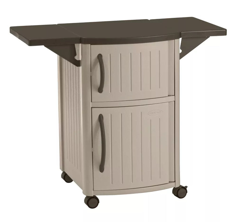 Suncast DCP2000 Outdoor Prep Station Cart in Taupe